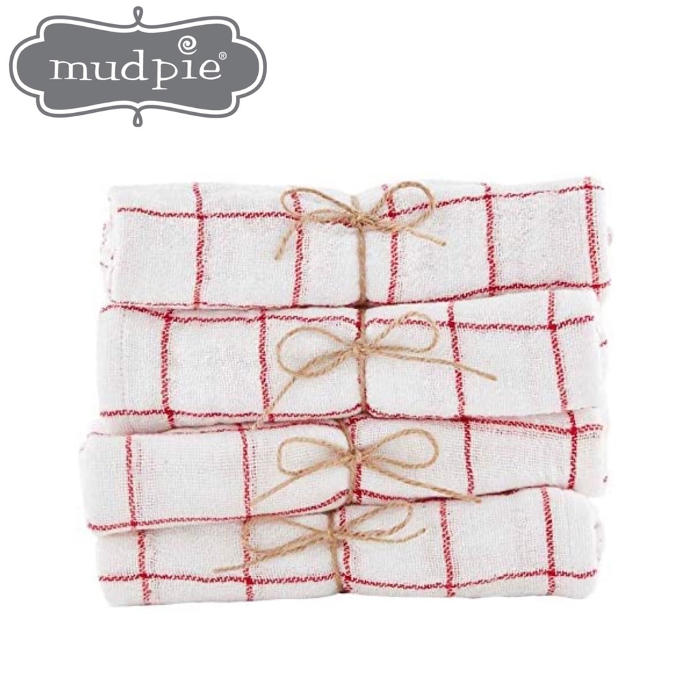 Mud Pie Cream Base Cloth Napkins